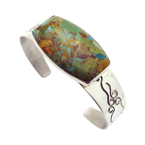 Jay King DTR Mine Finds 925 Sterling Silver Large Turquoise Cuff Bracelet - Picture 1 of 10